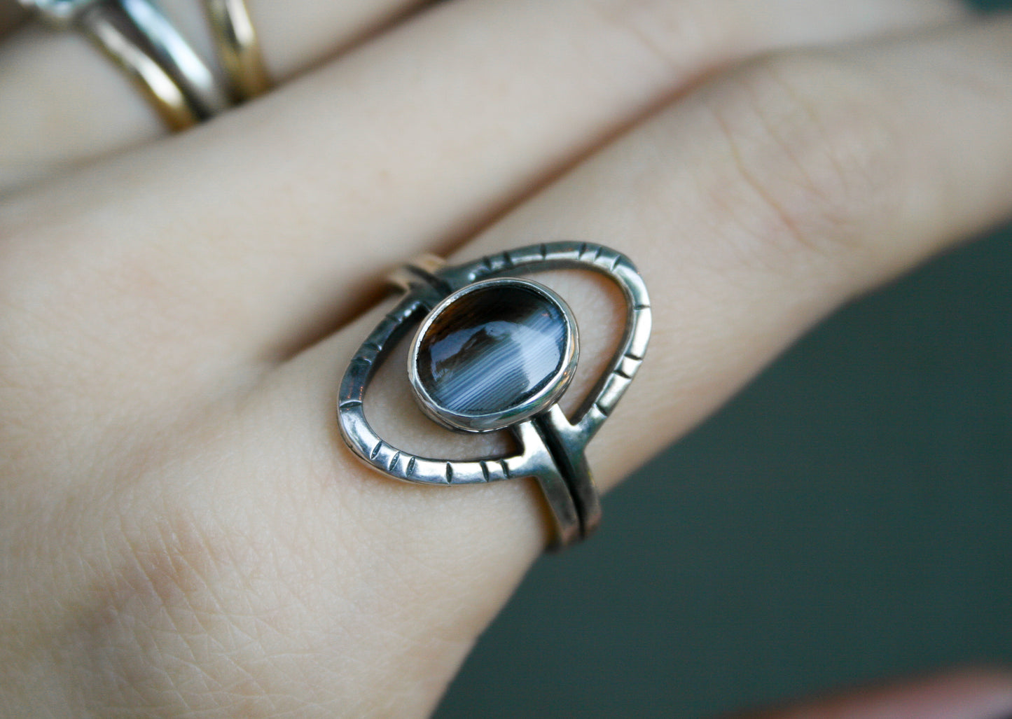 Size 8 1/2 | Montana Agate Orbit Ring B