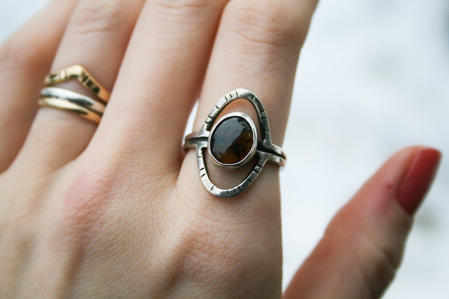 Size 7 3/4 | Montana Agate Orbit Ring