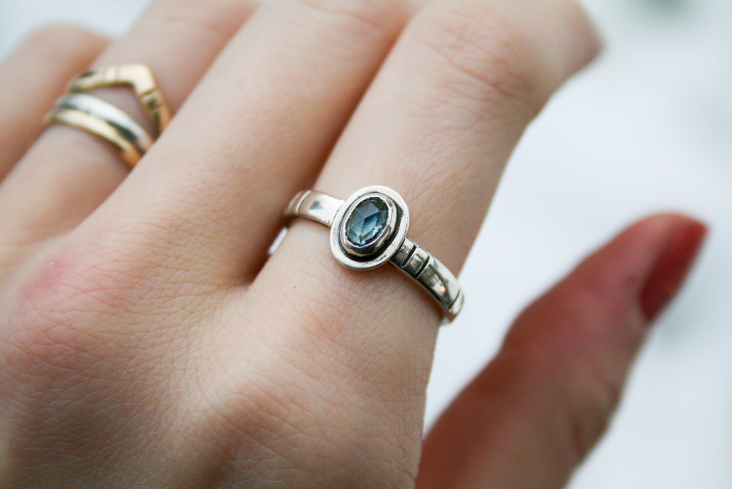 Size 8 1/4 | Oval MT Sapphire Ring