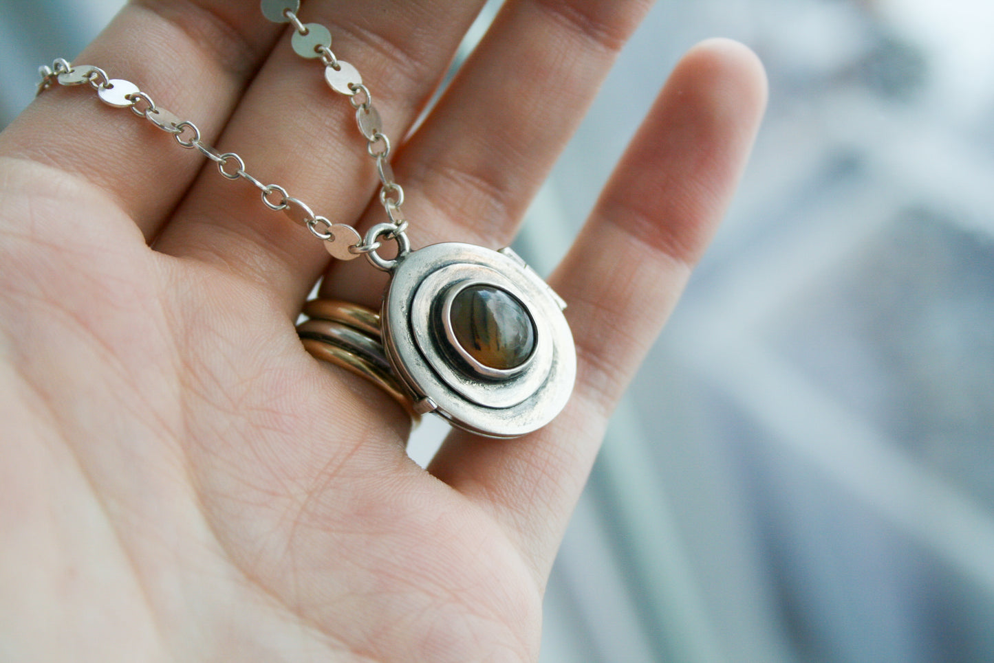 Dual Stone Locket C