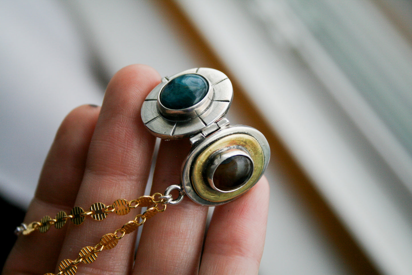 Dual Stone Locket B