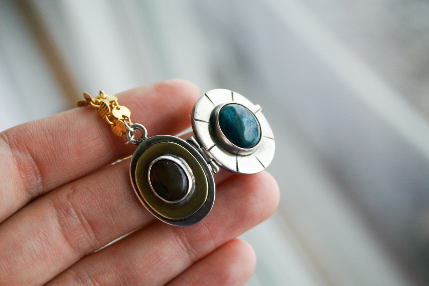 Dual Stone Locket B
