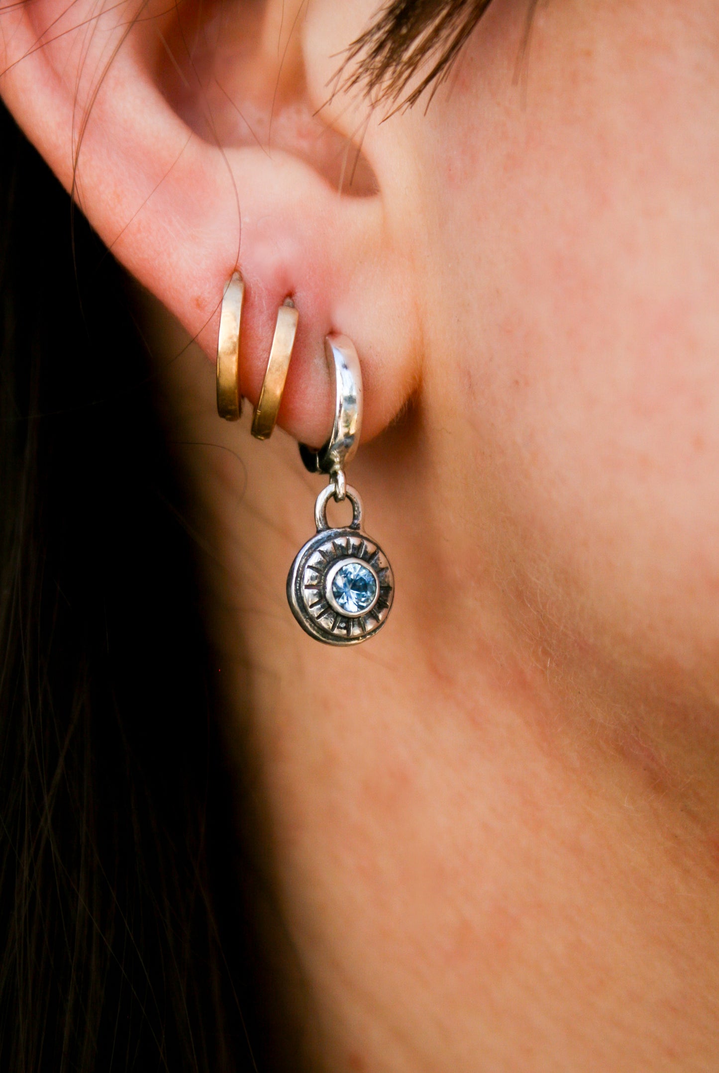 Sterling Silver Huggie + Charms | Made-to-Order
