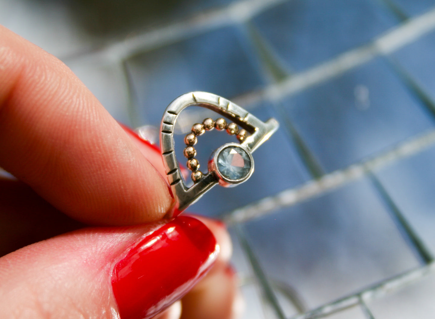 Blue Horizon Ring (Bezel Set) | Made-to-Size