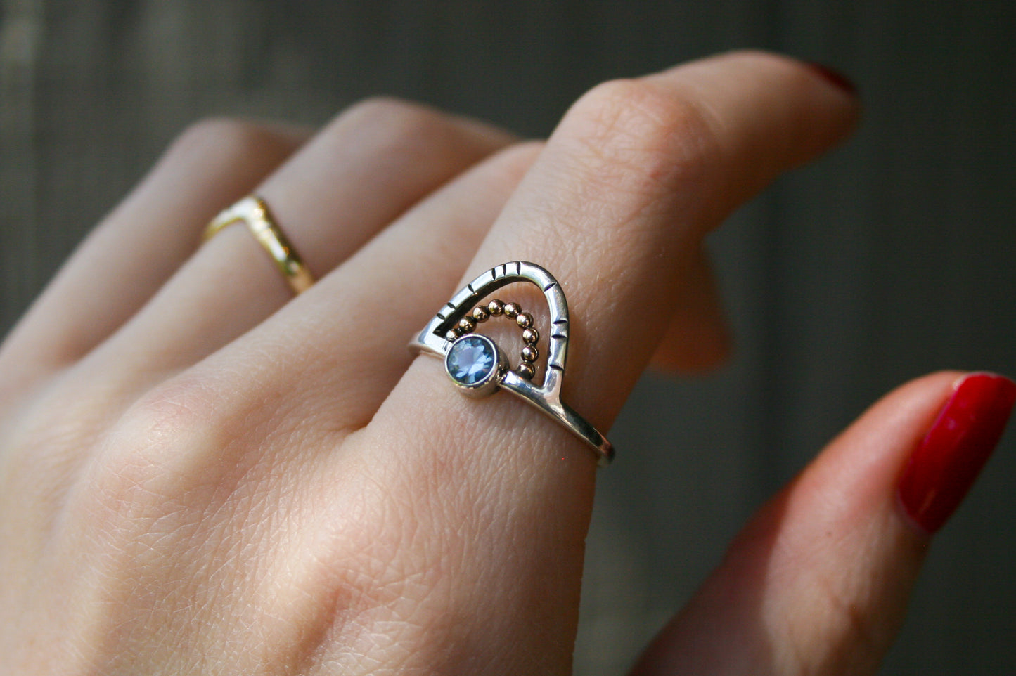 Blue Horizon Ring (Bezel Set) | Made-to-Size