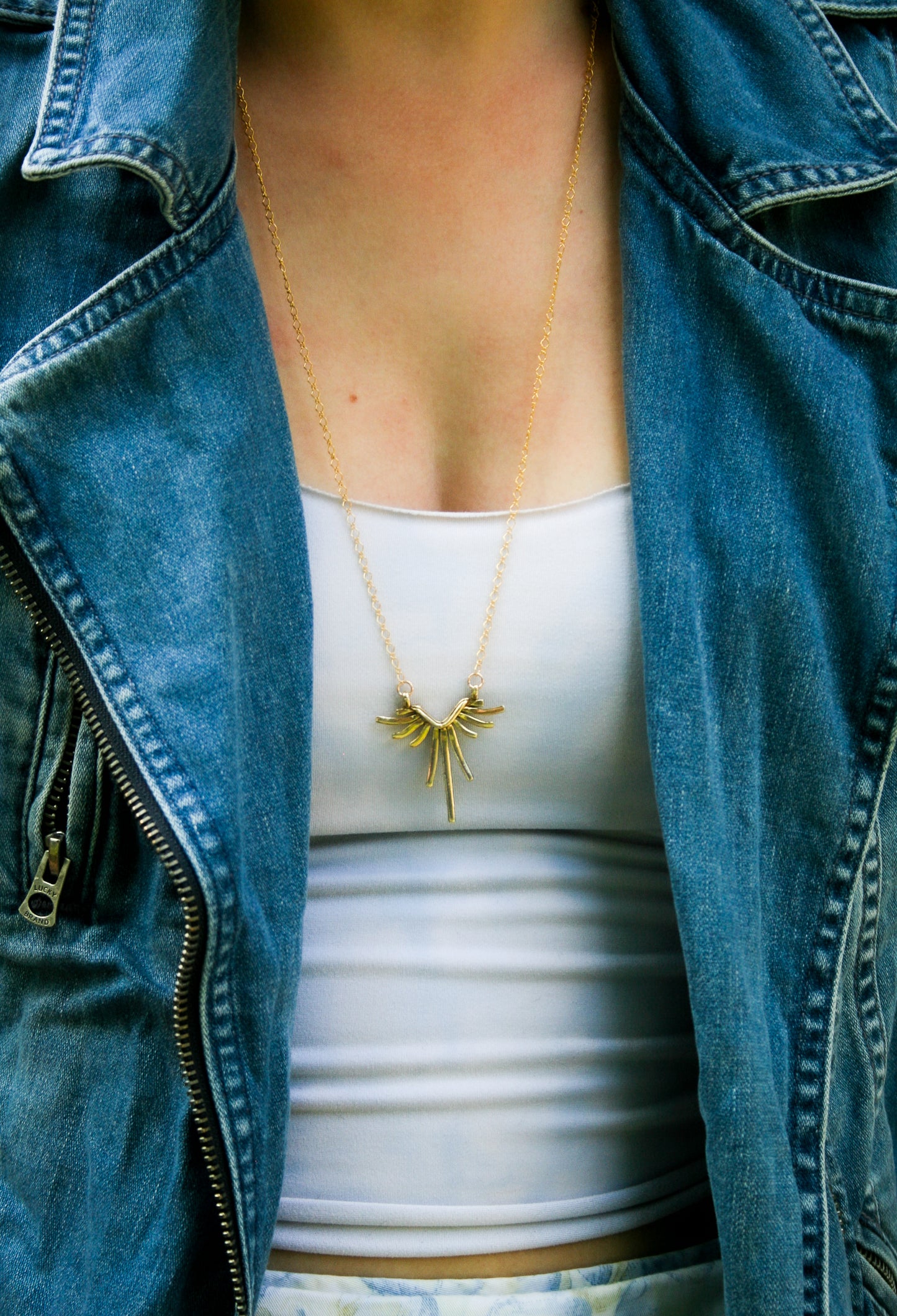 Bronze Sun Fan Necklace | Made-to-Order