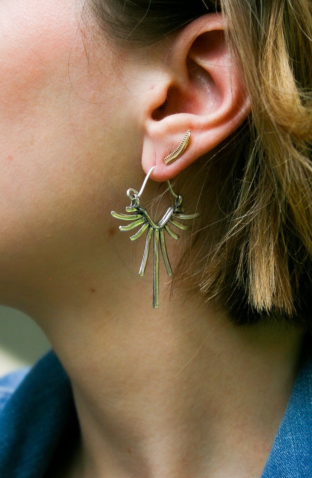 Sterling Silver Sun Fan Earrings | Made to Order