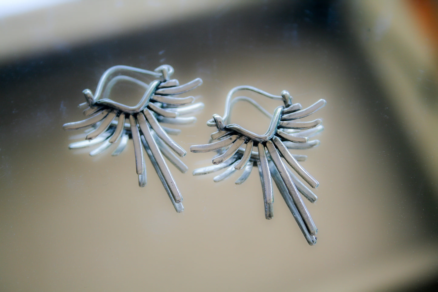 Sterling Silver Sun Fan Earrings | Made to Order