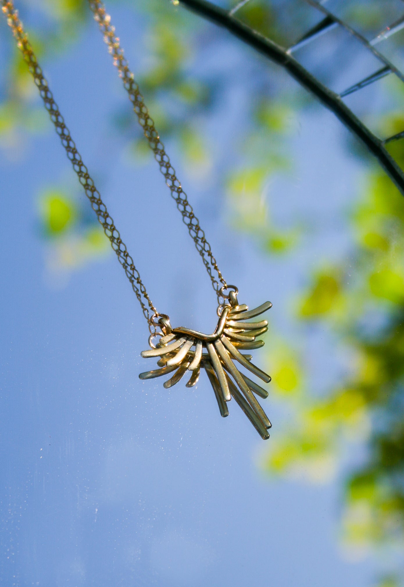 Bronze Sun Fan Necklace | Made-to-Order