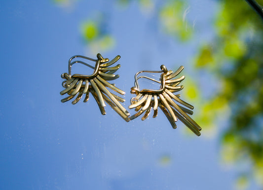 Bronze Sun Fan Earrings | Made to Order