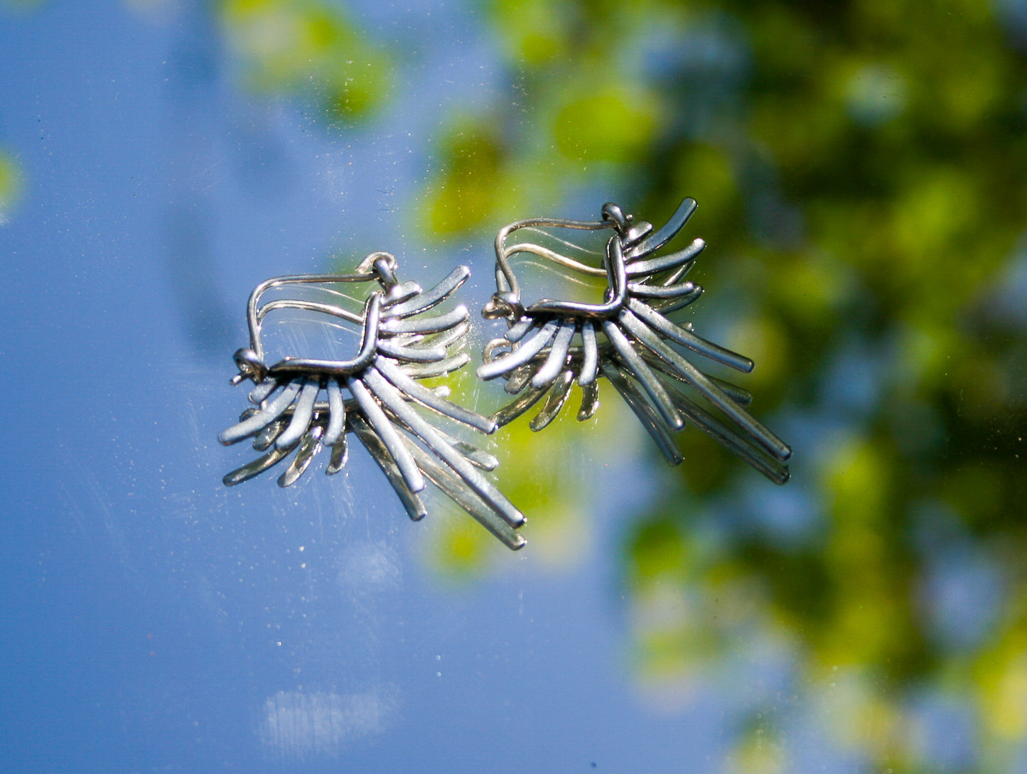 Sterling Silver Sun Fan Earrings | Made to Order