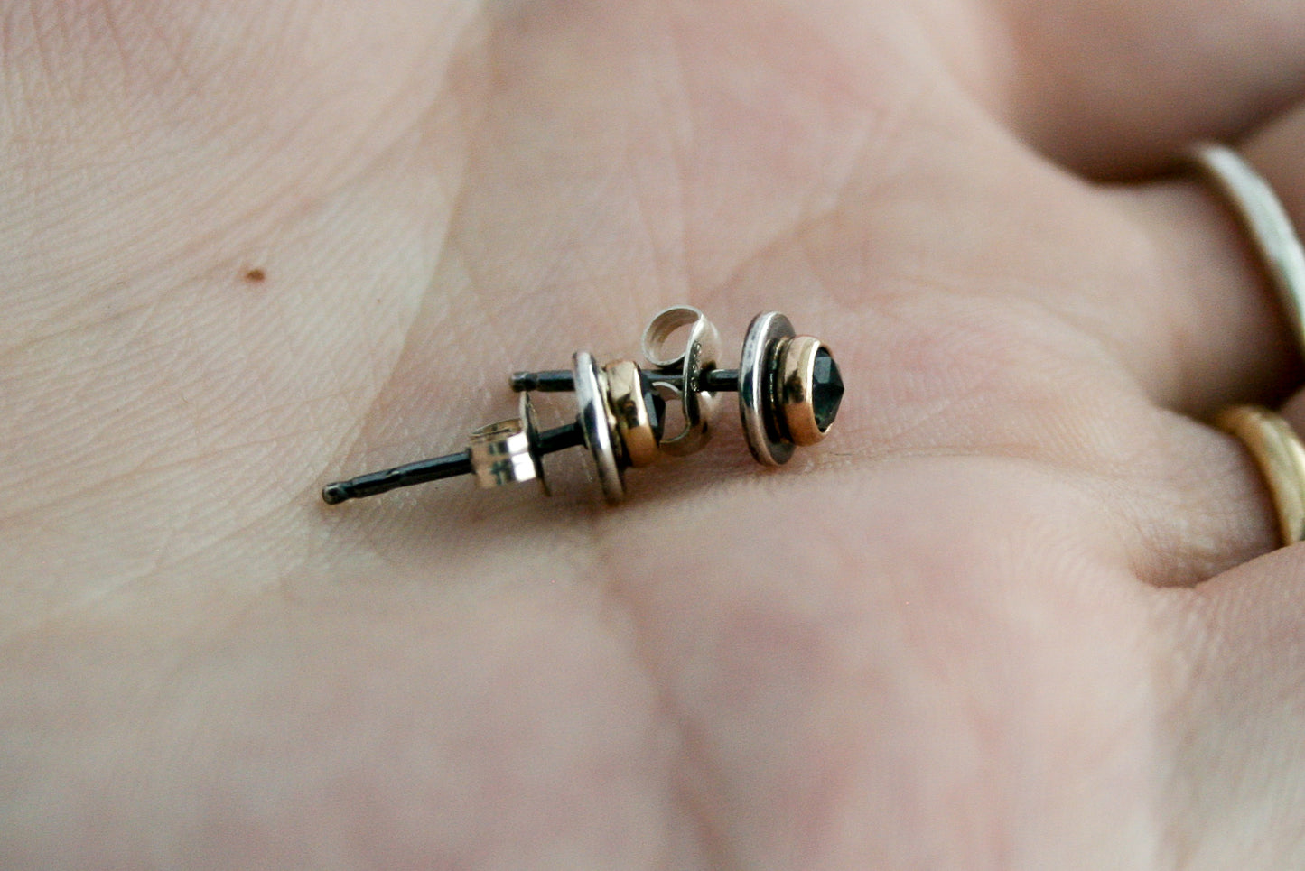 Mixed Metal MT Sapphire Studs (B) | Made-to-Order