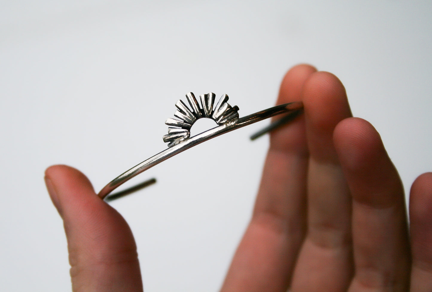 Sterling Silver Sunburst Cuff | Medium