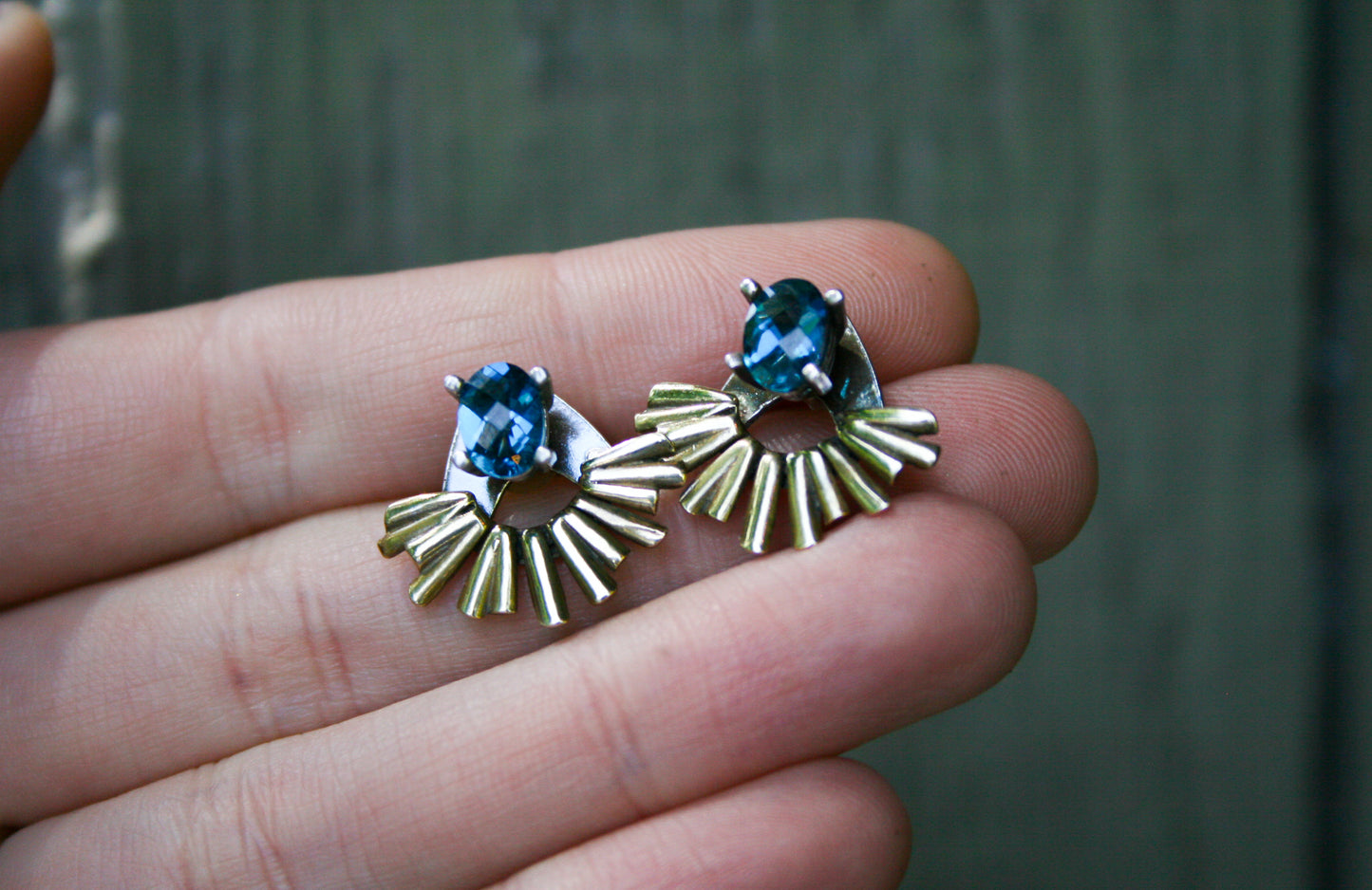 Topaz Oval Studs + Ear Jackets