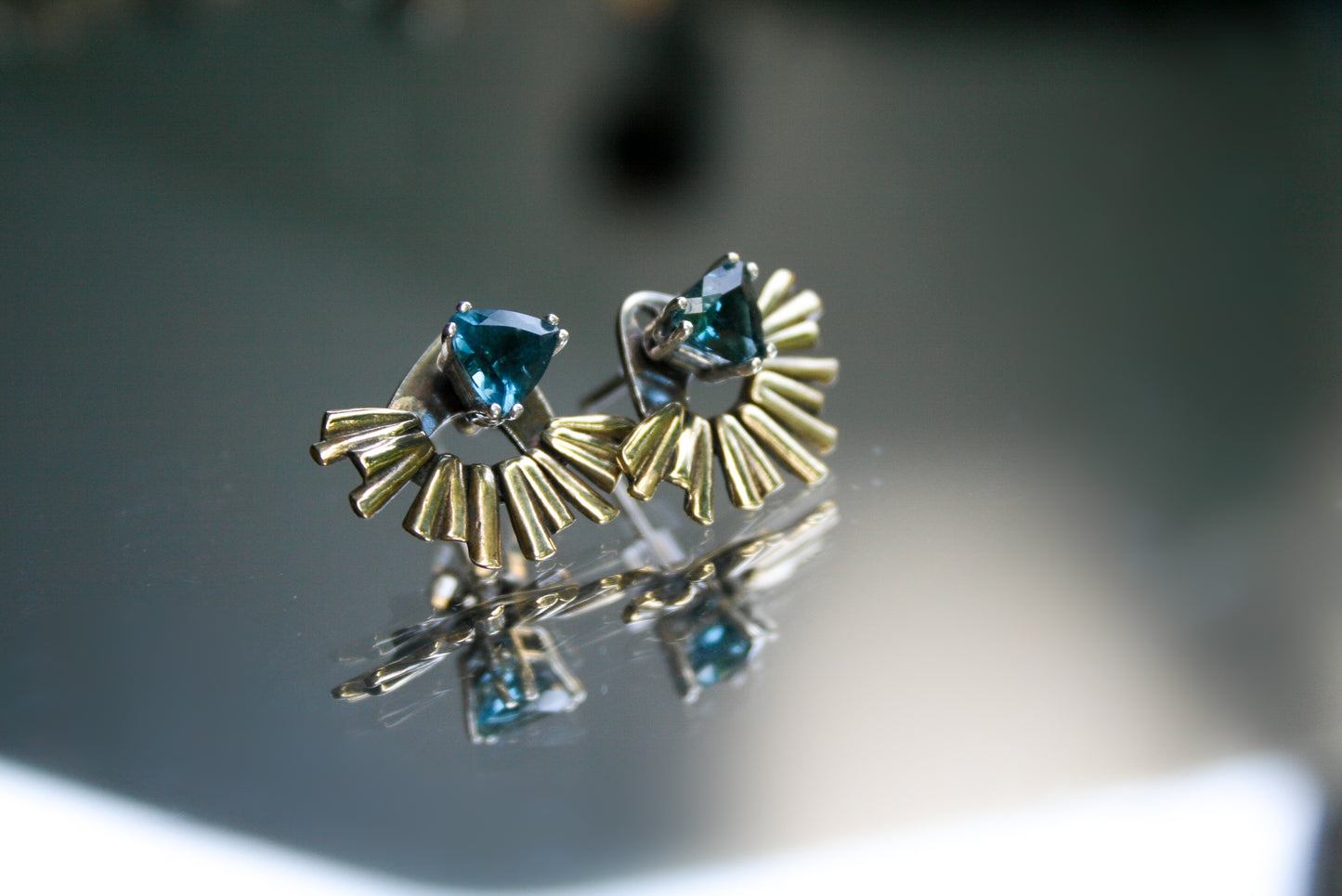 Topaz Triangle Studs + Ear Jackets