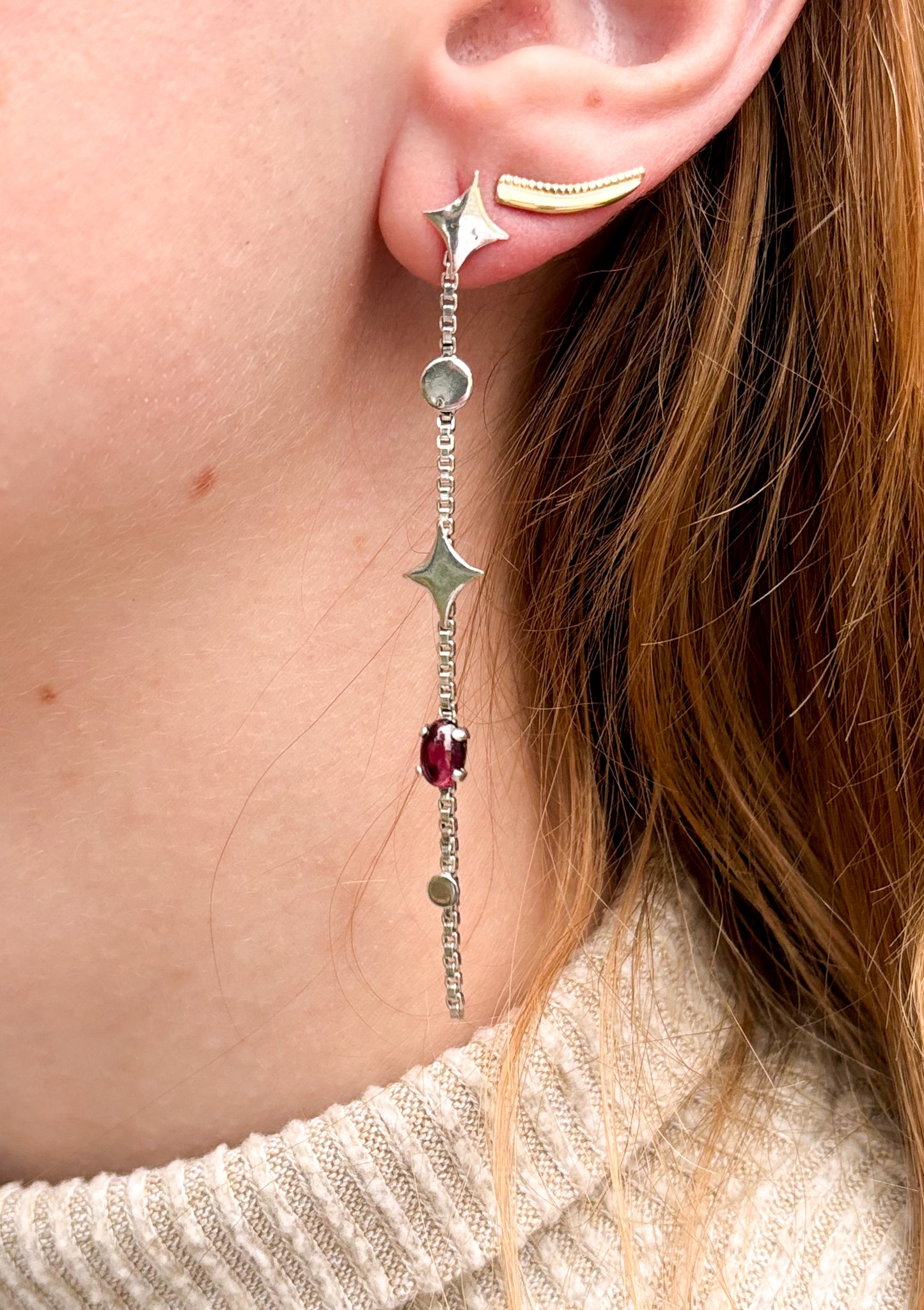 Garnet Constellation Earrings