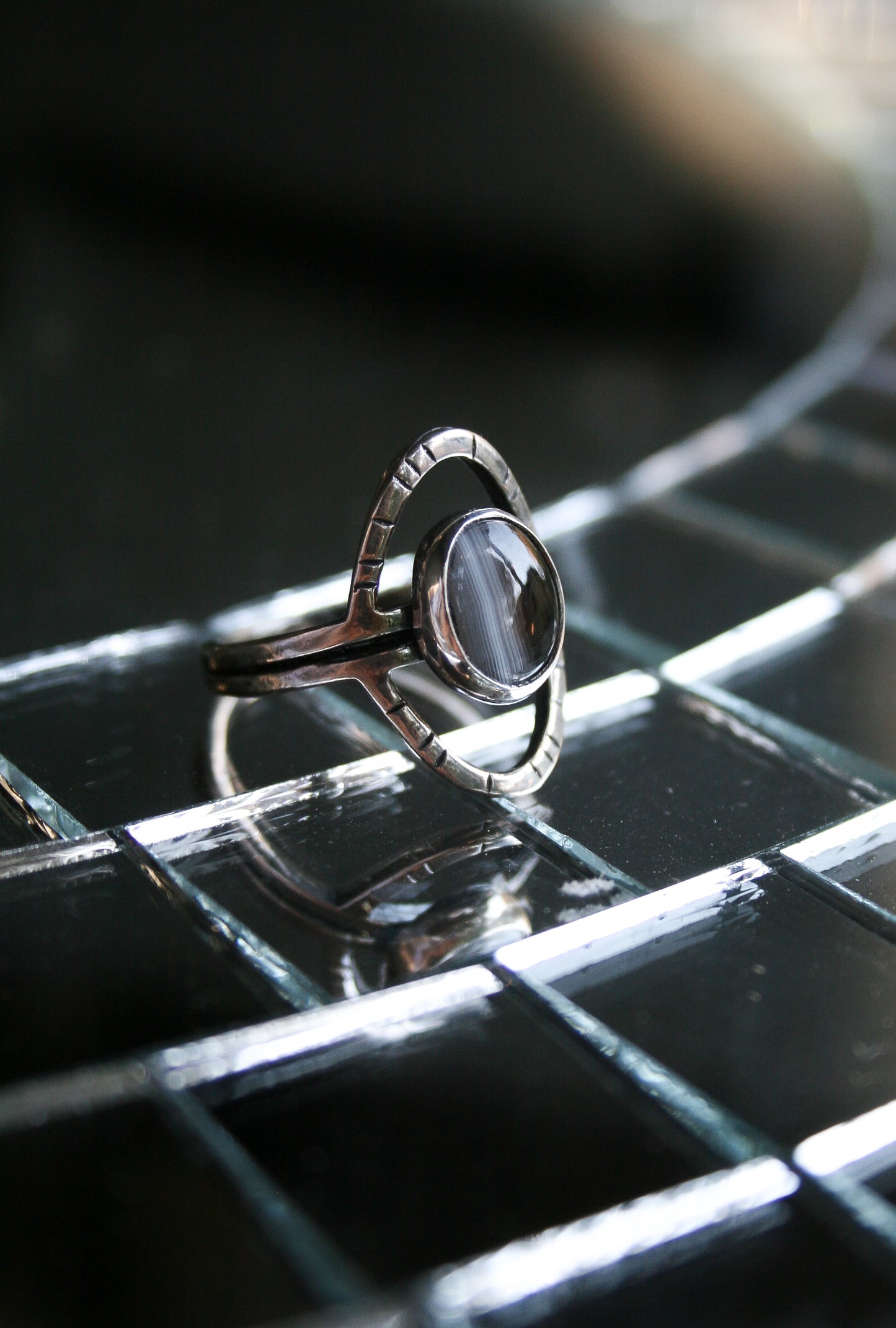 Size 8 1/2 | Montana Agate Orbit Ring B