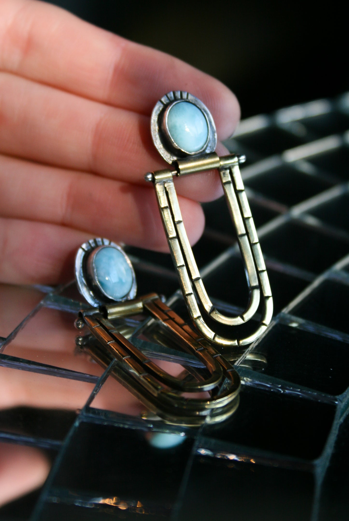 Larimar Orbit Earrings