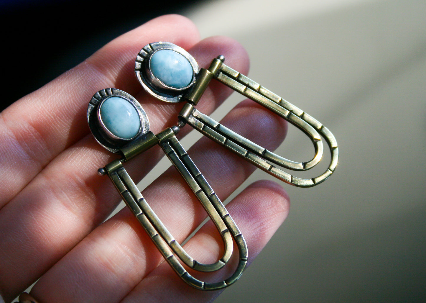 Larimar Orbit Earrings