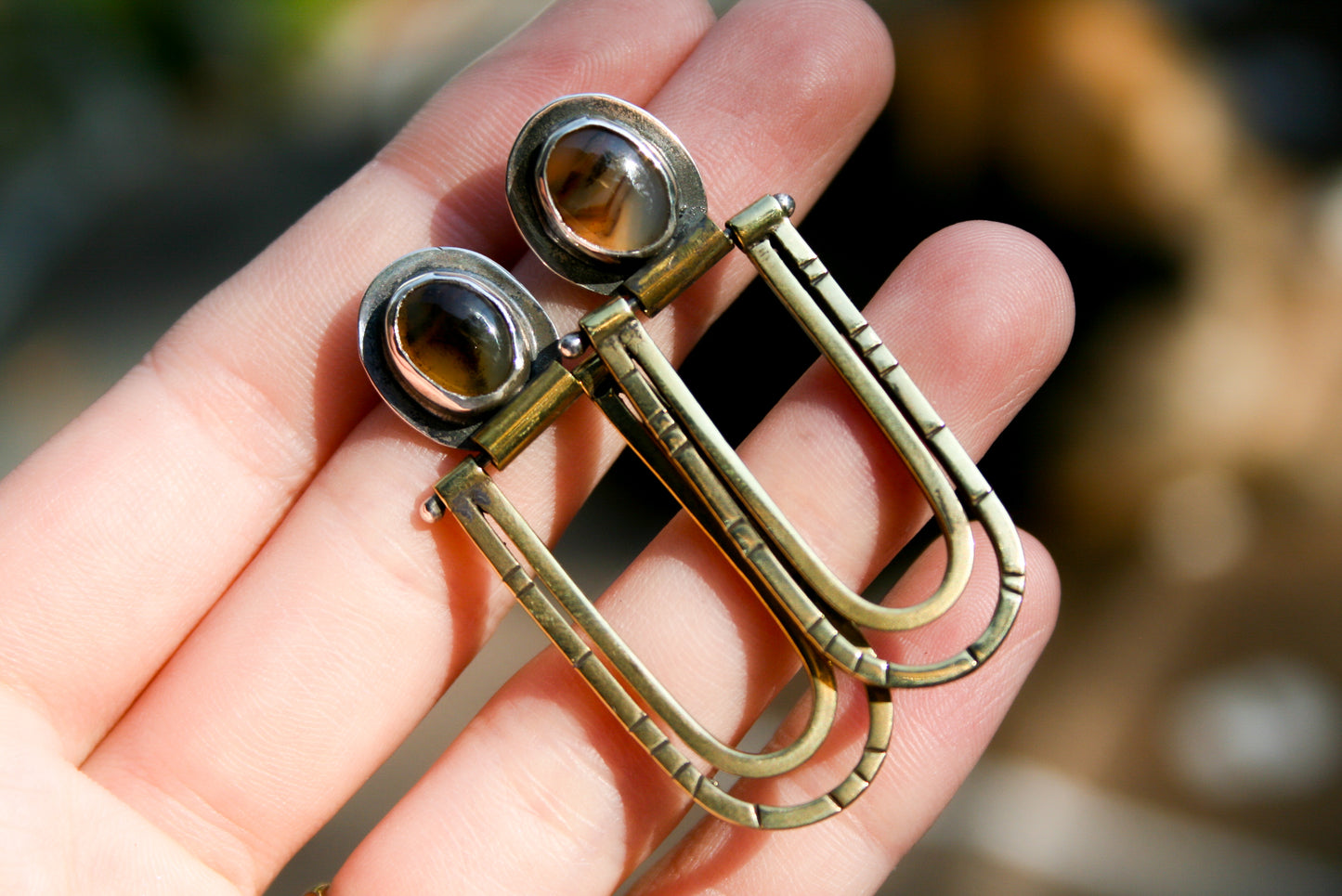 Montana Agate Orbit Earrings