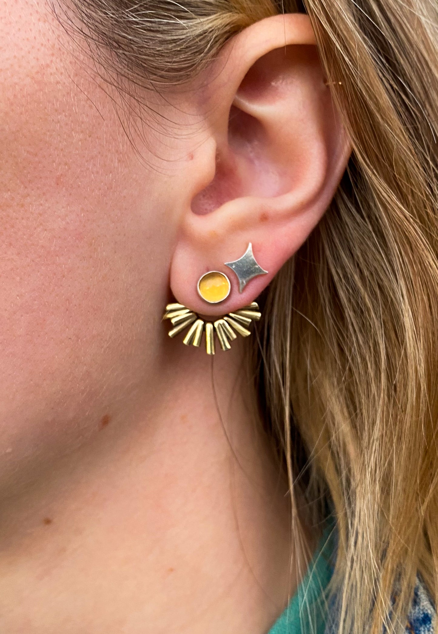 Citrine Studs + Ear Jackets