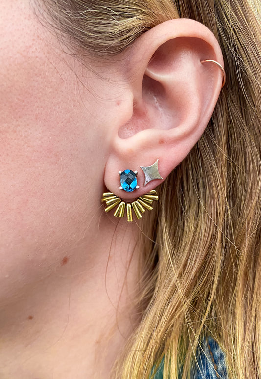 Topaz Oval Studs + Ear Jackets