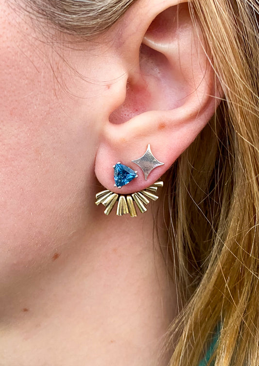 Topaz Triangle Studs + Ear Jackets