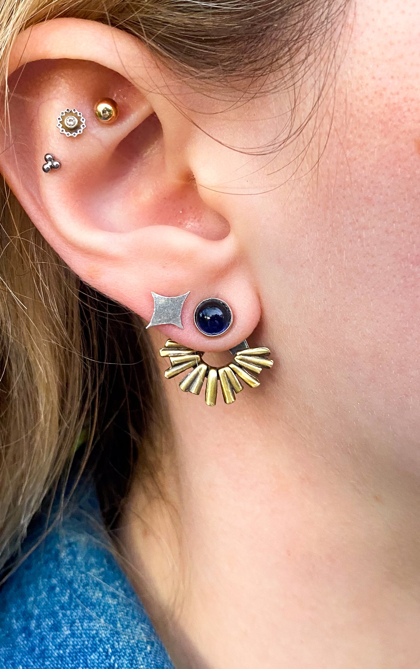 Iolite Studs + Ear Jackets