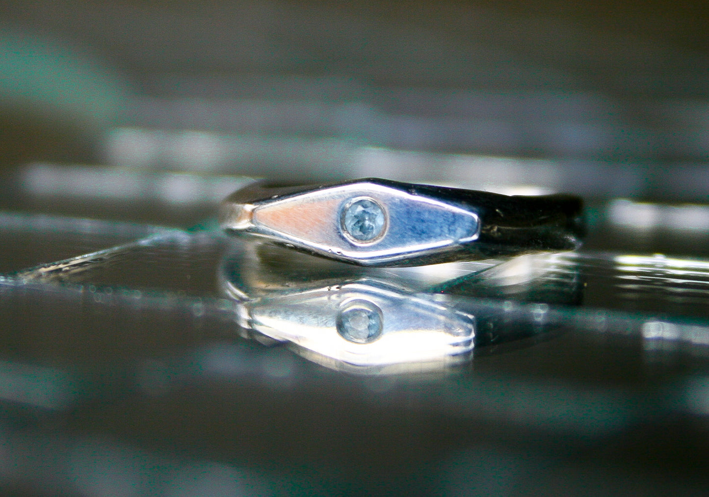 Size 5.5 | Geometric, Sand Casted MT Sapphire Ring