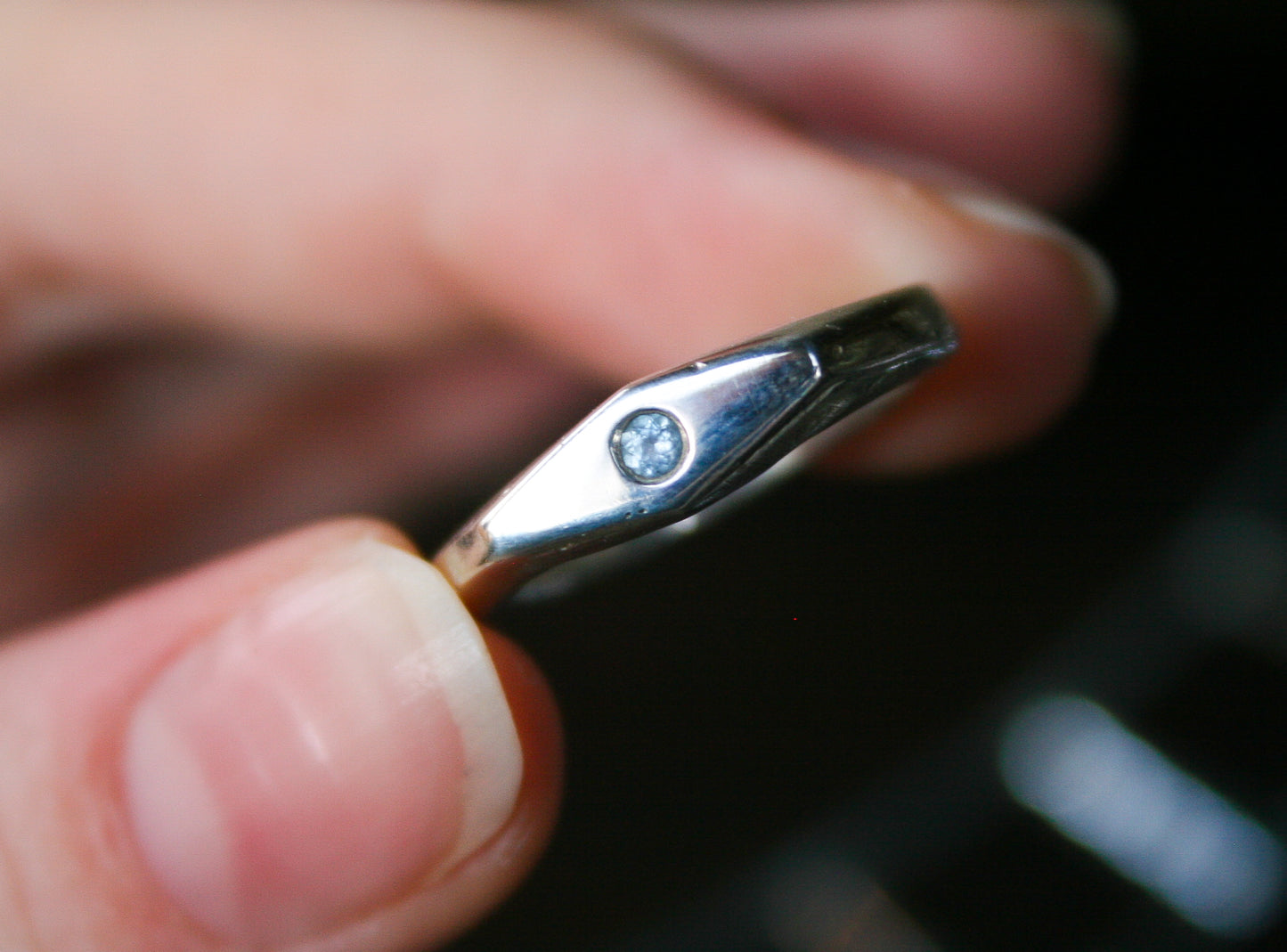 Size 5.5 | Geometric, Sand Casted MT Sapphire Ring