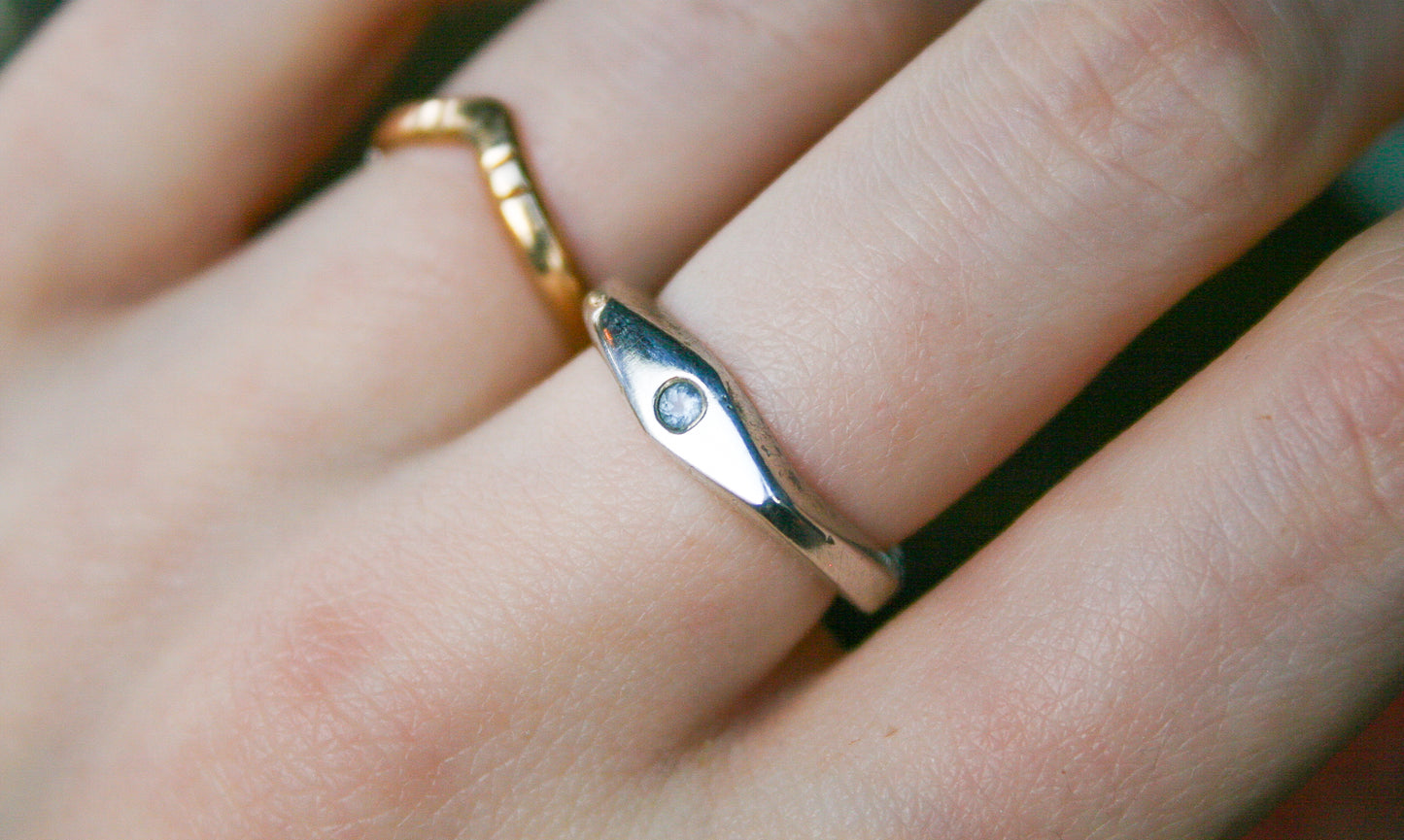 Size 5.5 | Geometric, Sand Casted MT Sapphire Ring