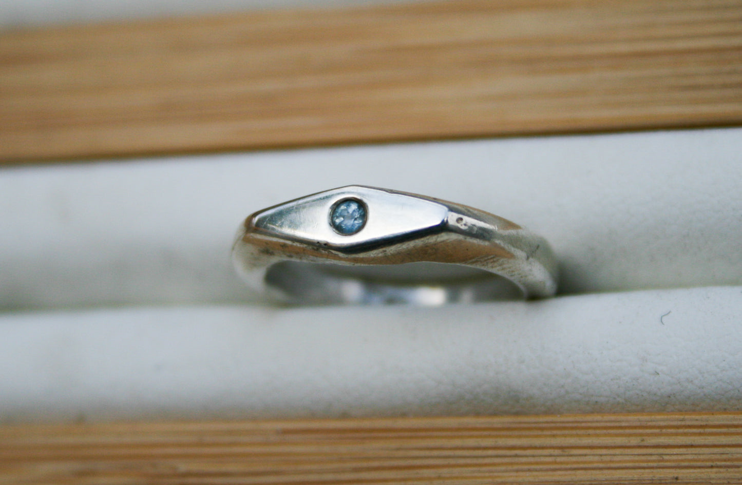 Size 5.5 | Geometric, Sand Casted MT Sapphire Ring