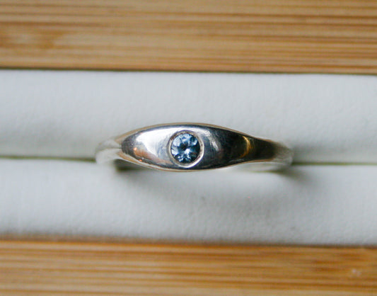 Size 6.75 | Sand Casted Ring, Montana Sapphire