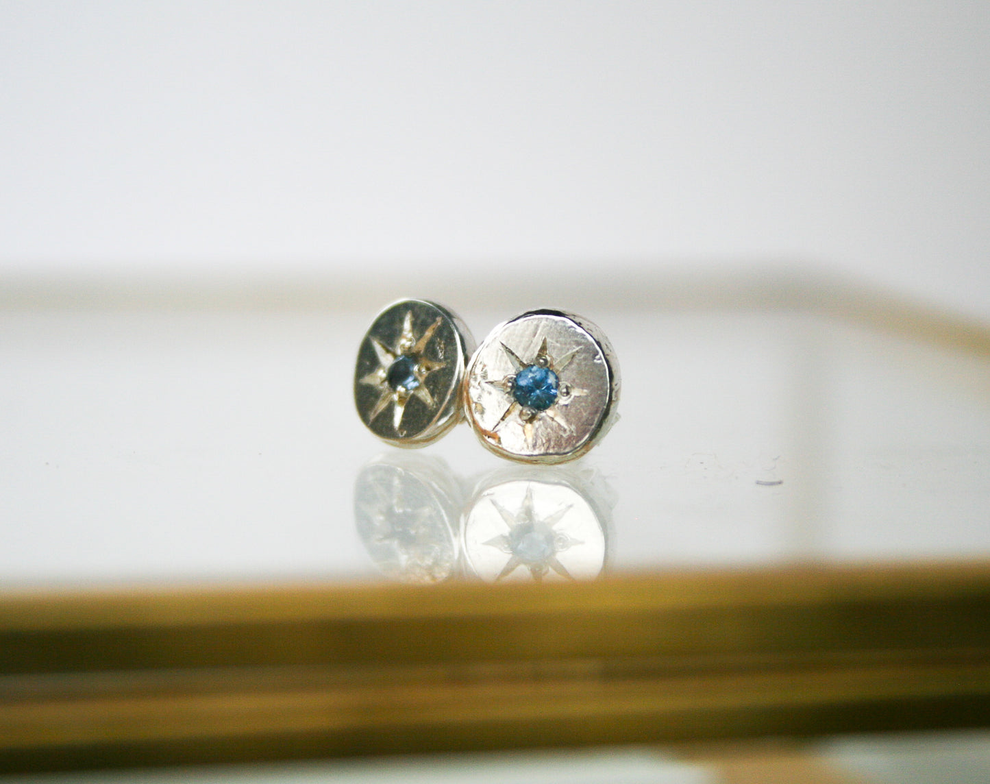 Flush Set MT Sapphire Studs