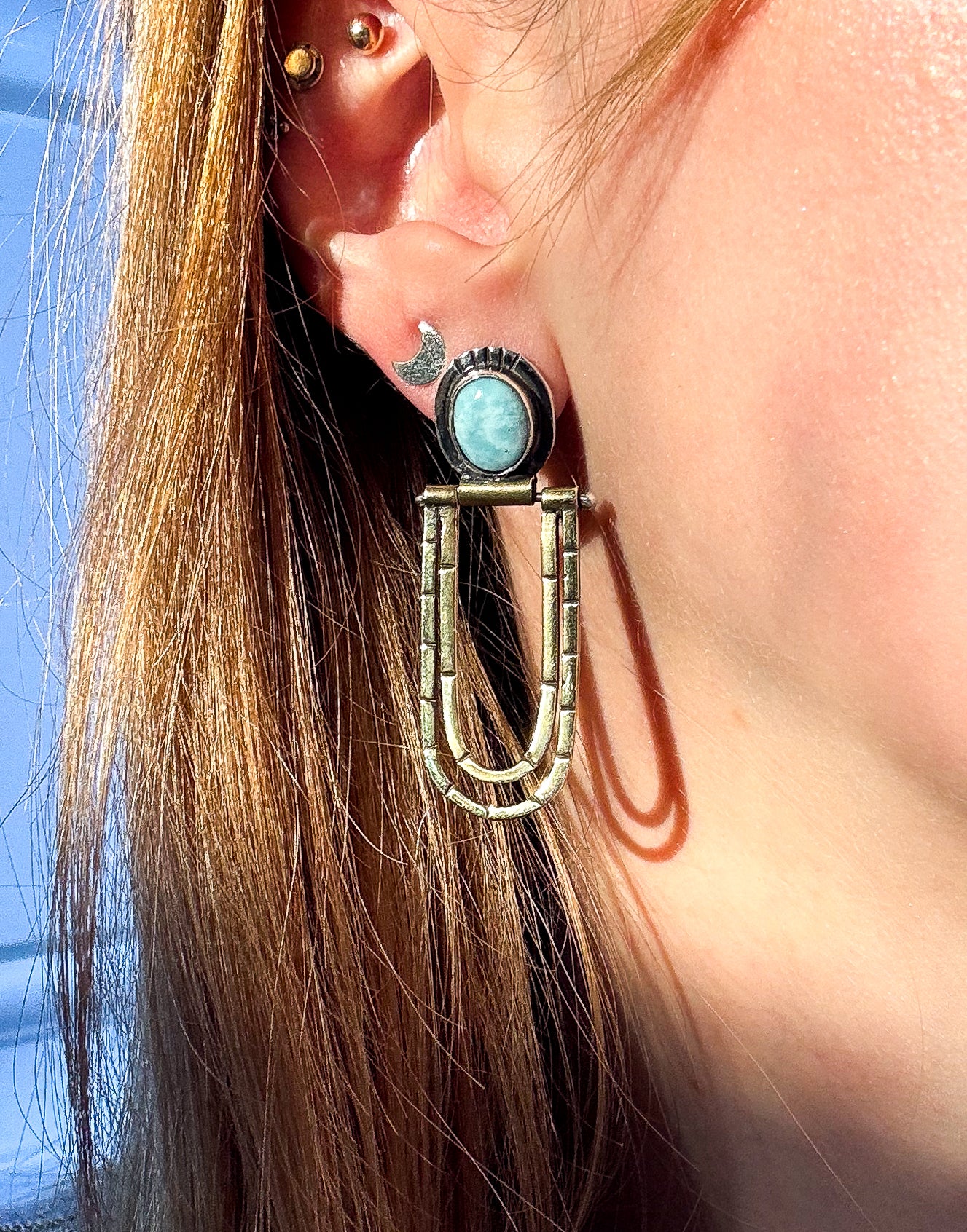 Larimar Orbit Earrings