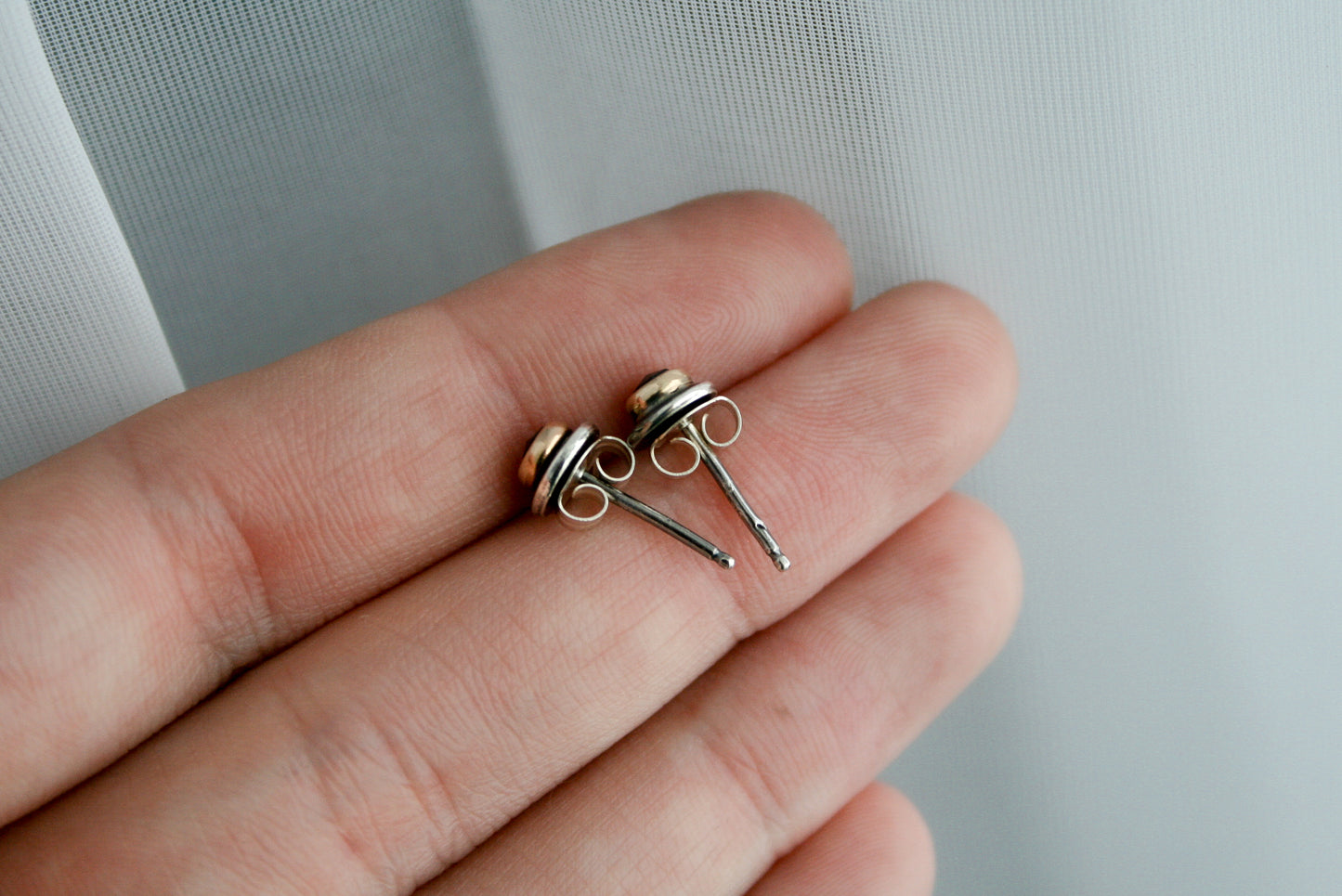 Mixed Metal MT Sapphire Studs (B) | Made-to-Order