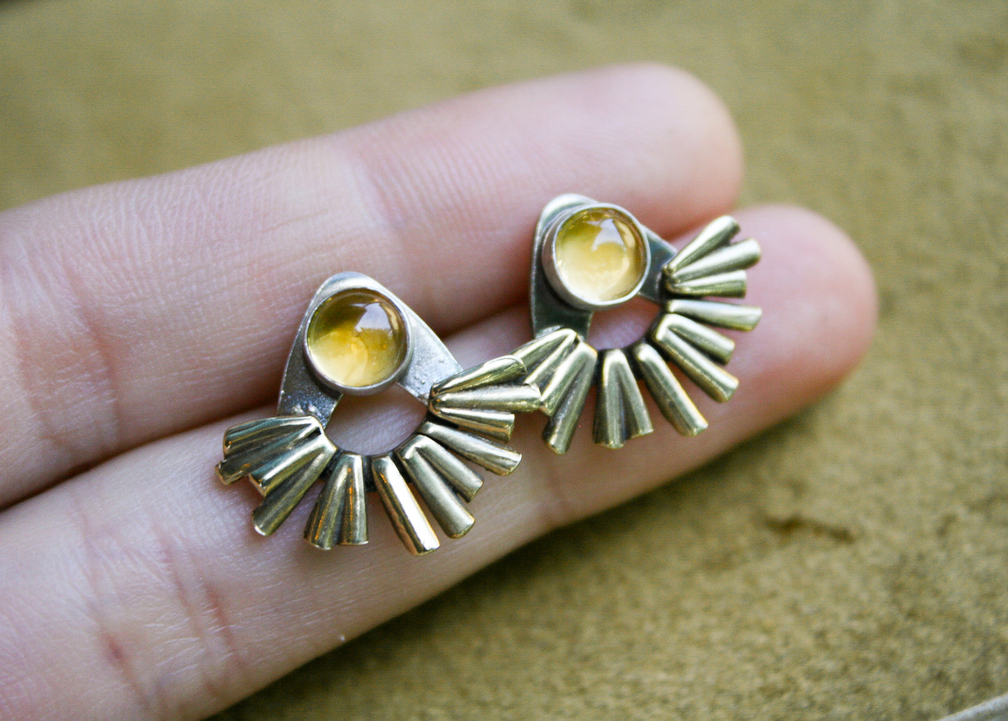 Citrine Studs + Ear Jackets