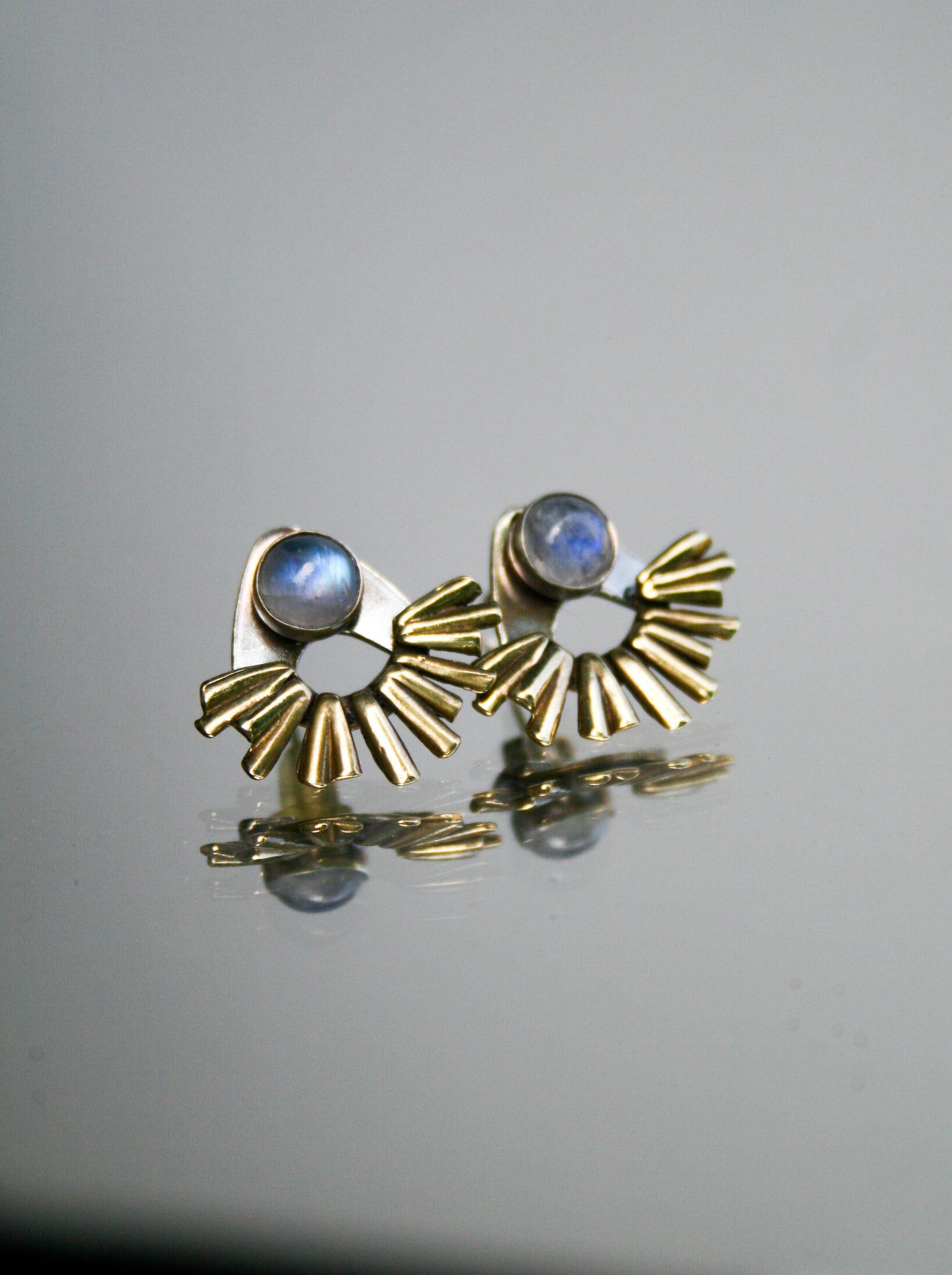 Moonstone Studs + Ear Jackets